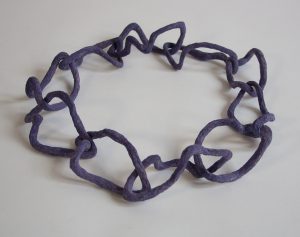 Halsschmuck III, 2021, Papiermaché, Ø 30cm