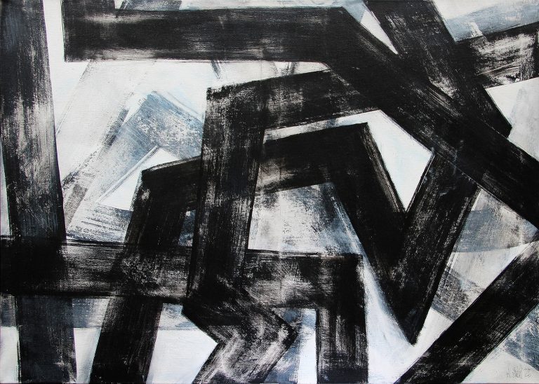 Rückkehrhimmel 2025
Chinesische Tusche, Gouache, auf Leinwand 70 x 100 cm